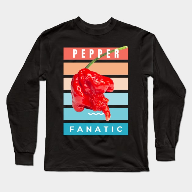 Pepper Fanatic - Carolina Reaper Design Long Sleeve T-Shirt by rumsport